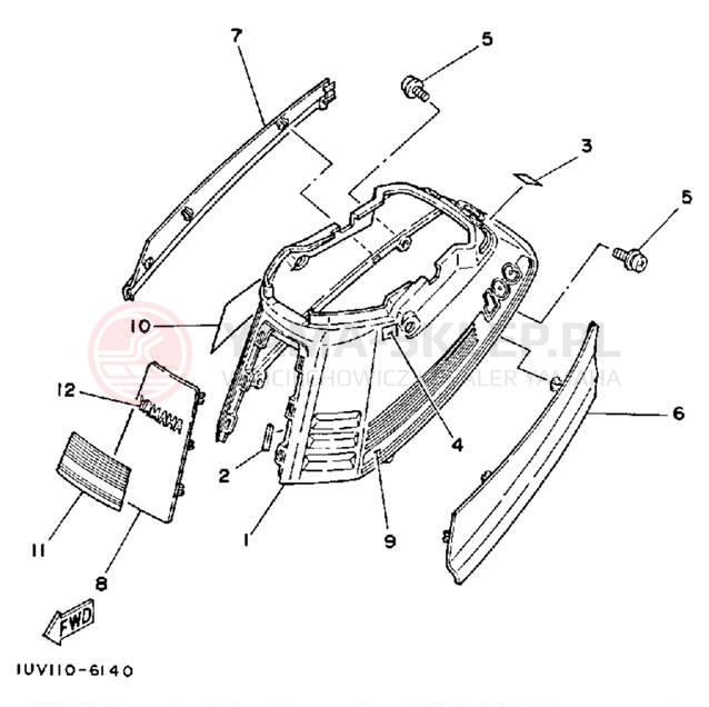 Schemat "Pokrywa boczna" do Yamaha CE50ES