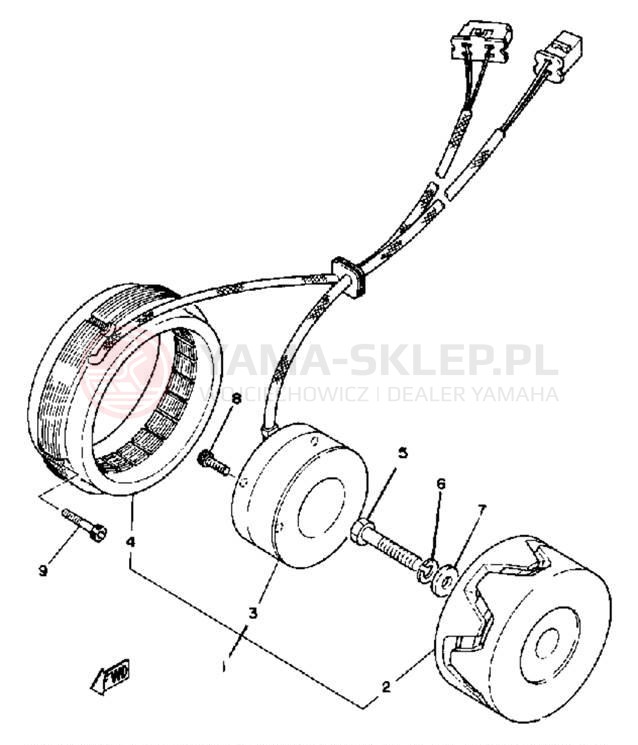 Schemat "Układ zapłonowy" do Yamaha XS1100SH