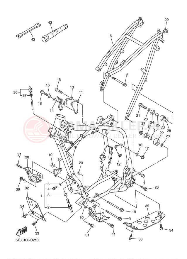 Schemat "rama" do Yamaha WR450F WR450FT