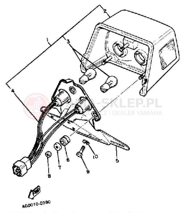 Schemat "lampa tył" do Yamaha XJ550RK