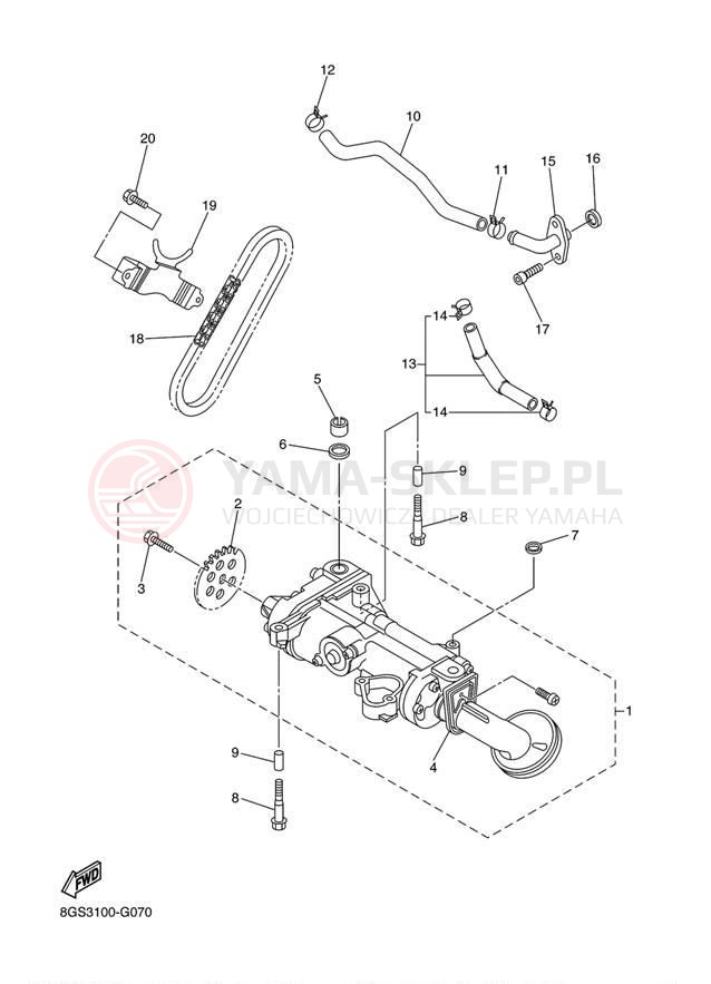 Schemat "Pompa olejowa" do Yamaha RS VIKING PROFESSIONAL VK10DG