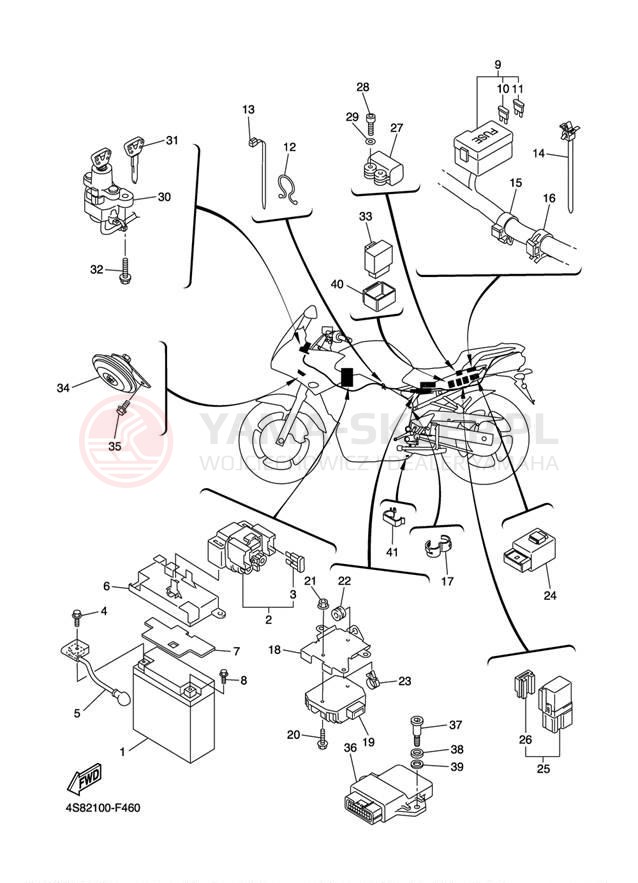 Schemat "układ elektryczny" do Yamaha FZ6 FZS6WC/FZS6W