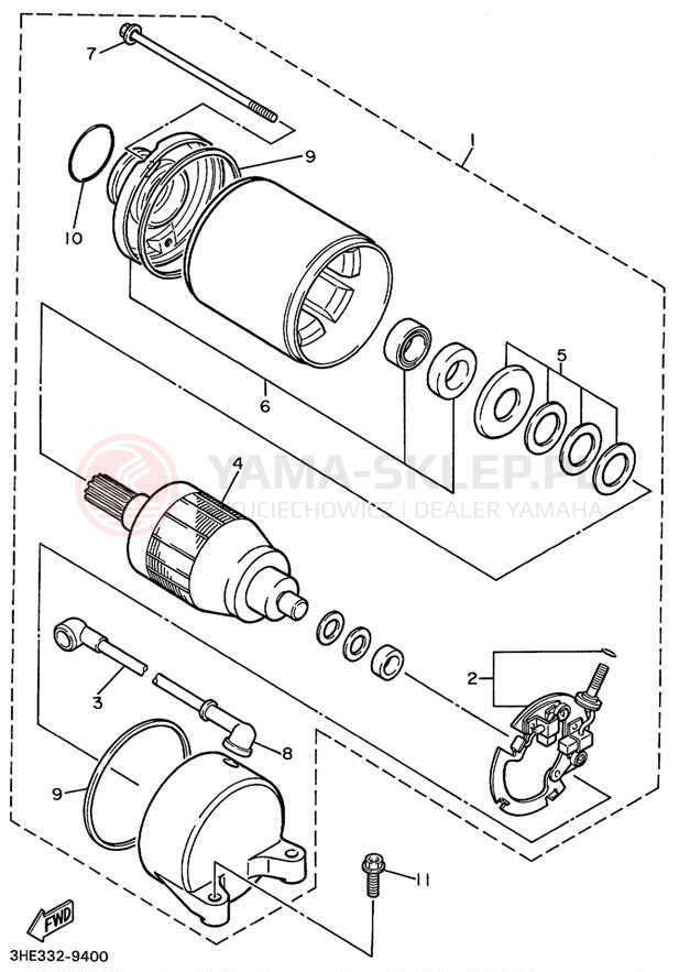 Schemat "rozrusznik" do Yamaha YZF600R YZF600RL/YZF600RLC