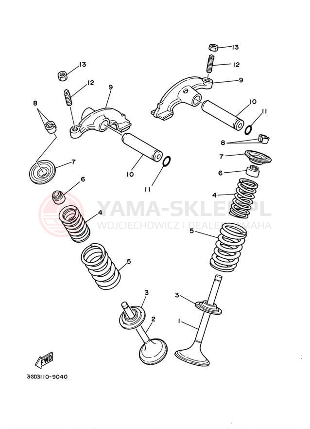 Schemat "zawory" do Yamaha WARRIOR YFM350XNC/YFM350XN