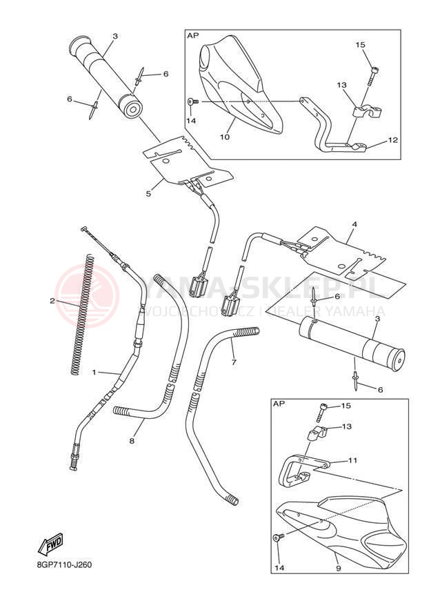Schemat "Układ chlodzenia" do Yamaha PHAZER XTX PZ50XTEW