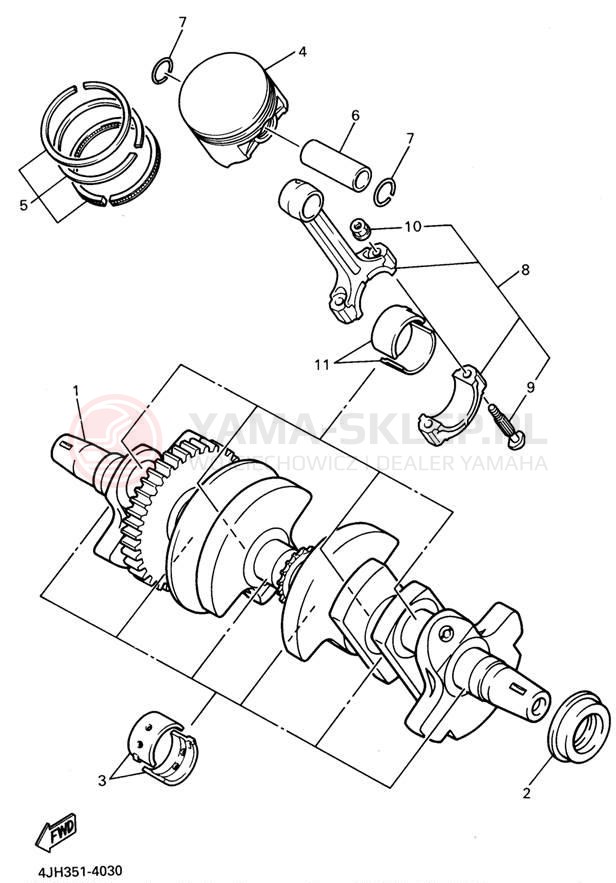 Schemat "Wał korbowy" do Yamaha YZF600RG