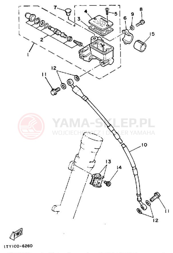 Schemat "Pompa hamulcowa przednia" do Yamaha IT200S