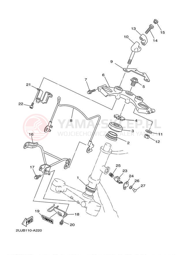 Schemat "Półki zawieszenia" do Yamaha VIRAGO 250 XV250SC/XV250S