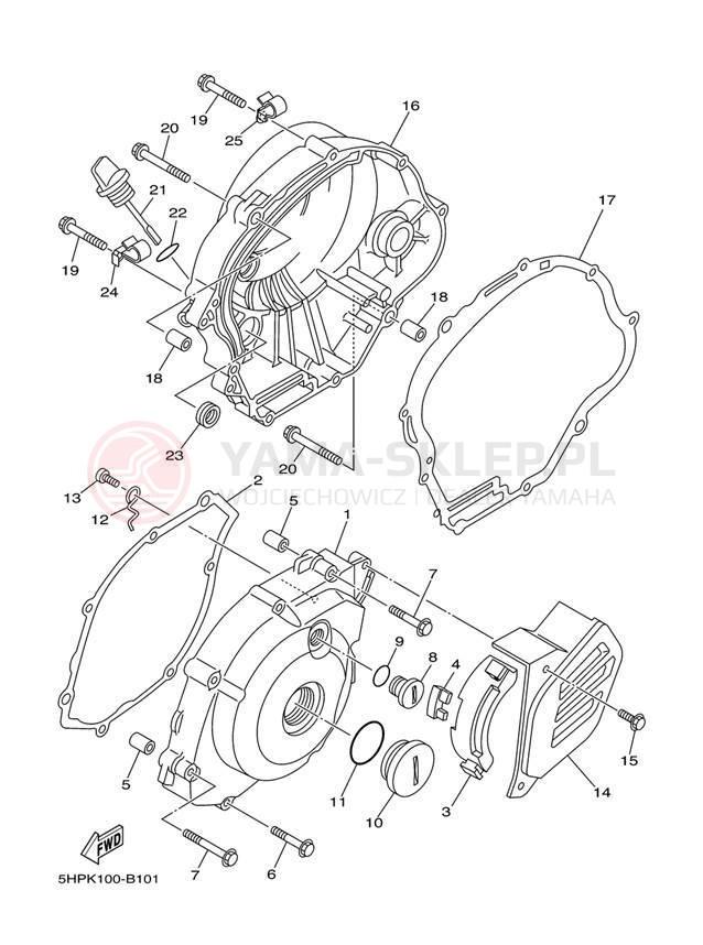 Schemat "Pokrywa silnika" do Yamaha TT-R125E TTR125ET/TTR125LET