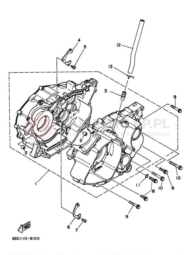 Schemat "Obudowa silnika" do Yamaha WARRIOR YFM350XJ/YFM350XJ_M