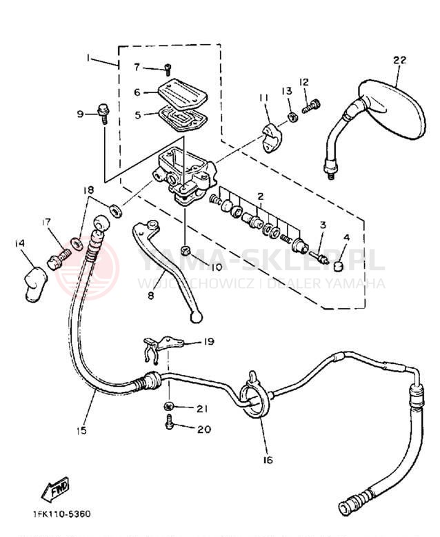 Schemat "Pompa hamulcowa przednia" do Yamaha V-MAX 1200 VMX12JC/VMX12J