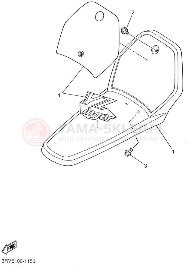 Schemat "Przedni błotnik" do Yamaha YZINGER PW80N1