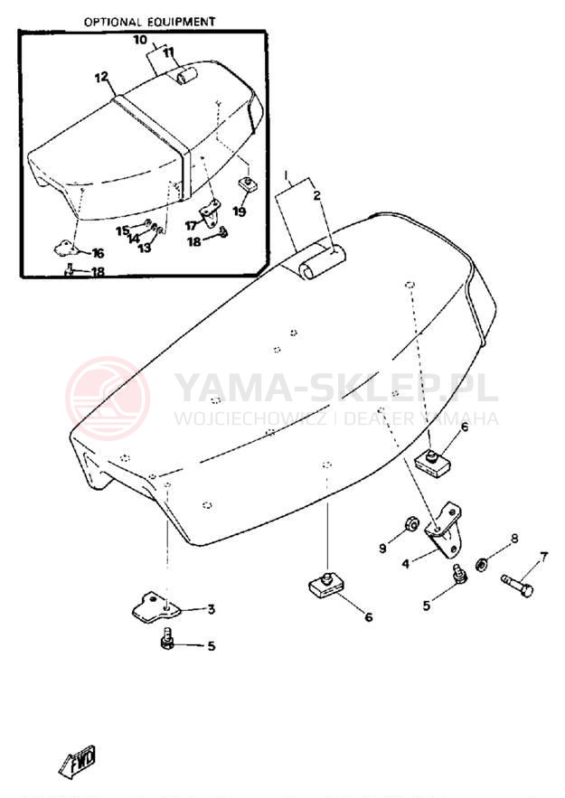 Schemat "siedzenie" do Yamaha DT250F