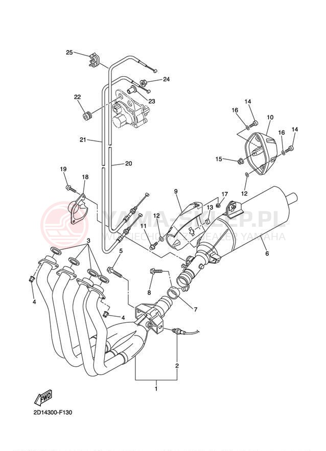Schemat "Wydech końcowy" do Yamaha FZ1 FZS10W/FZS10WC