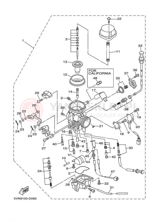 Schemat "Gaźnik" do Yamaha ROAD STAR SPOKE XV17AV/XV17AVC