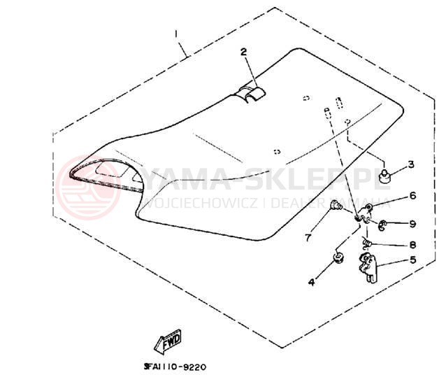 Schemat "siedzenie" do Yamaha BREEZE YFA1W