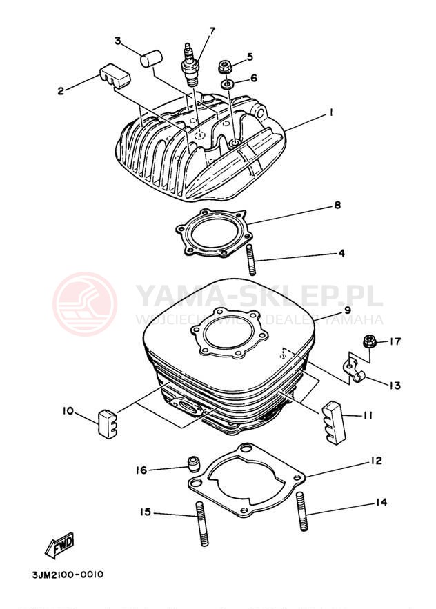 Schemat "cylinder" do Yamaha BLASTER YFS200J_MN