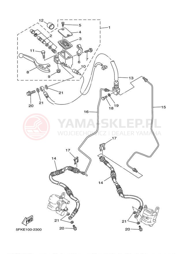 Schemat "Pompa hamulcowa przednia" do Yamaha BANSHEE SE YFZ350SET