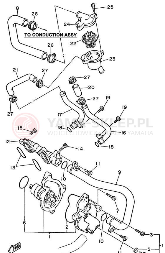 Schemat "Pompa wody" do Yamaha FZR600RLC/FZR600RL