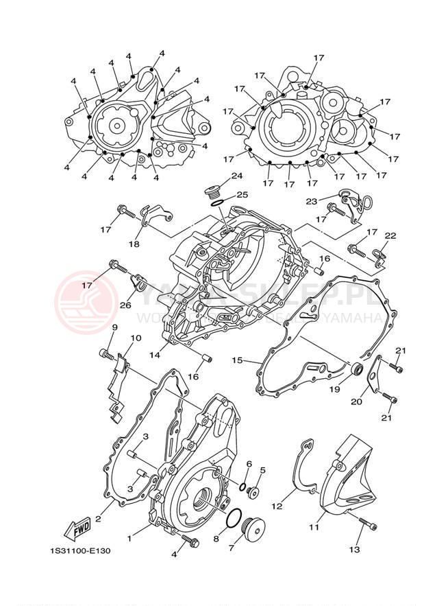 Schemat "Pokrywa silnika" do Yamaha RAPTOR 700 SE YFM7RSEZ