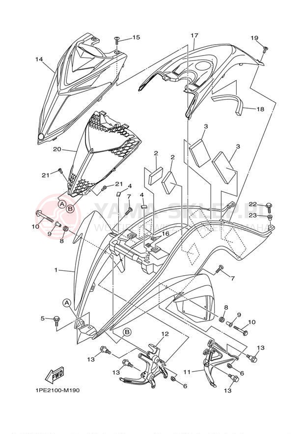 Schemat "Przedni błotnik" do Yamaha RAPTOR 700 YFM700REL/YFM700REO