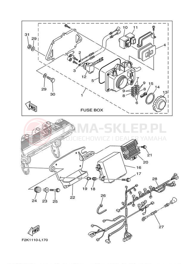 Schemat "układ elektryczny" do Yamaha AR210 LAT1100AM