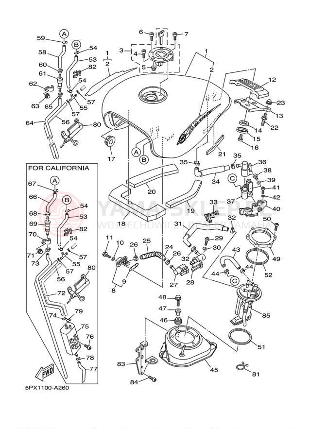Schemat "zbiornik paliwa" do Yamaha XV17PCP/XV17PCPC