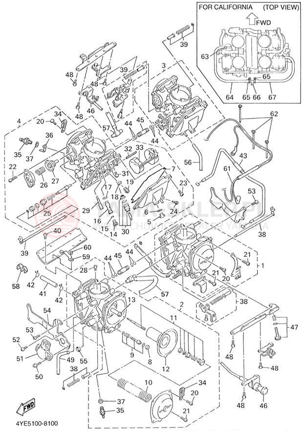 Schemat "Gaźnik" do Yamaha XVZ13LTN/XVZ13LTNC