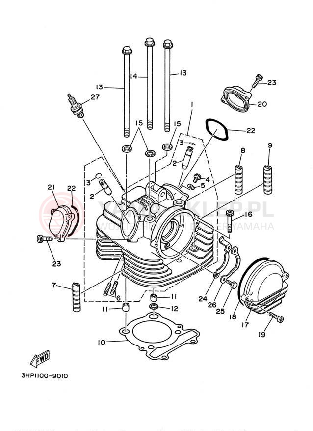 Schemat "głowica" do Yamaha WARRIOR YFM350XP/YFM350XPC
