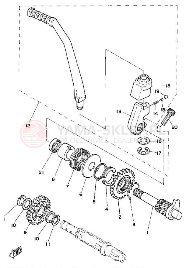 Schemat "kopniak" do Yamaha MX175G