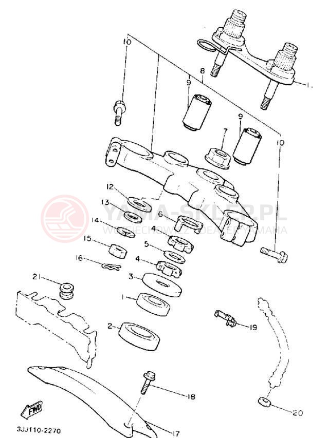 Schemat "Półki zawieszenia" do Yamaha XVZ13DD/XVZ13DDC