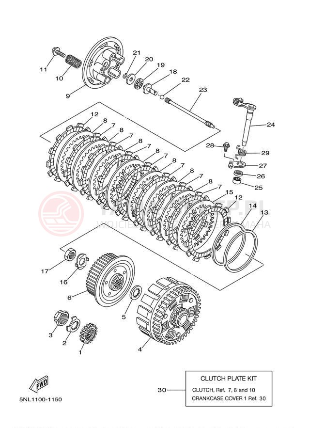 Schemat "sprzęgło" do Yamaha WR250F WR250FR
