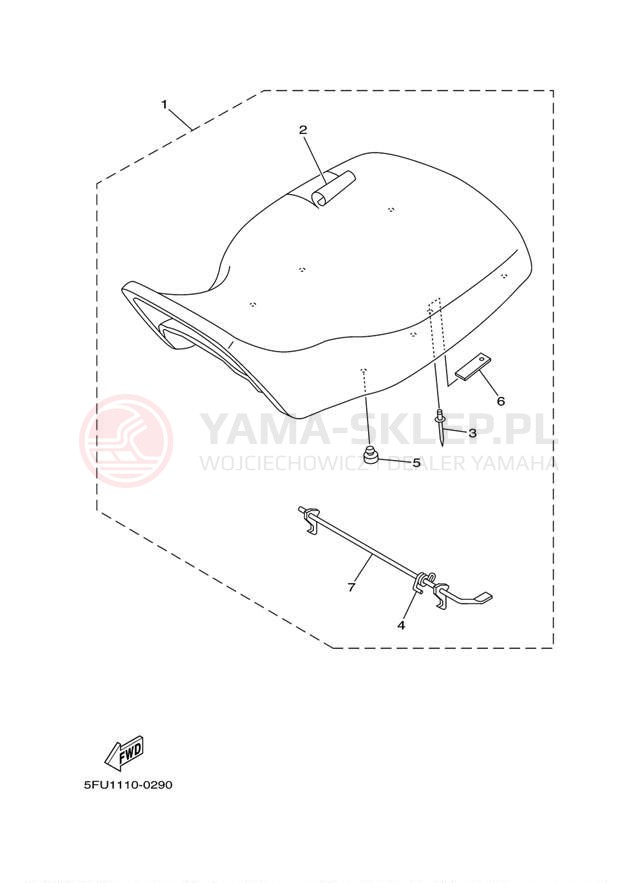 Schemat "siedzenie" do Yamaha BIG BEAR 400 4WD IRS YFM40FBW