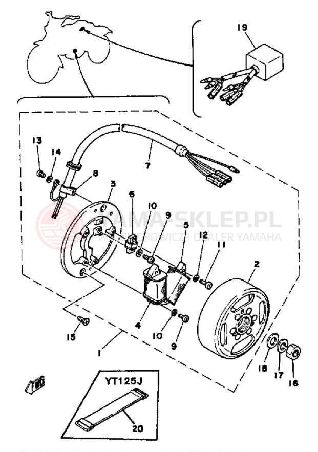 Schemat "Układ zapłonowy" do Yamaha YT125G