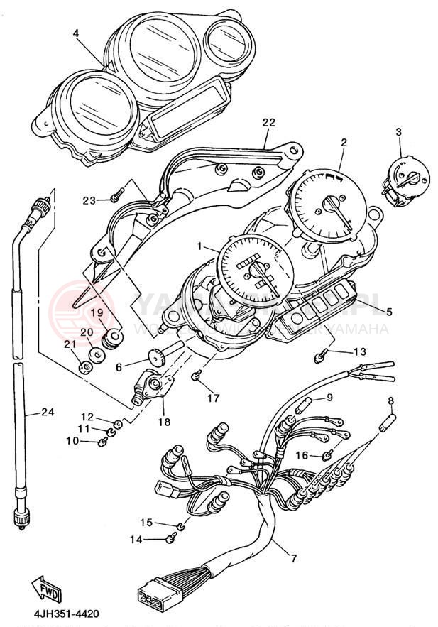 Schemat "licznik" do Yamaha YZF600RHC/YZF600RH