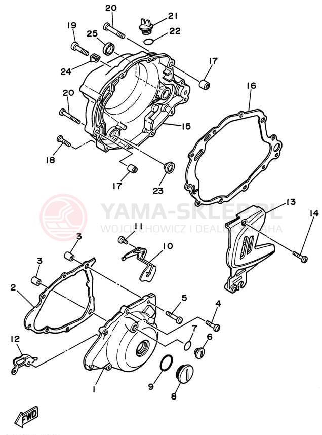 Schemat "Pokrywa silnika" do Yamaha SEROW XT225HC/XT225H
