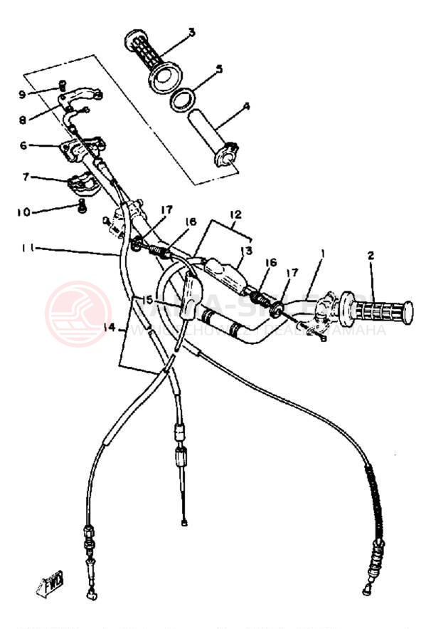 Schemat "Kierownica i osprzęt" do Yamaha YZ60K
