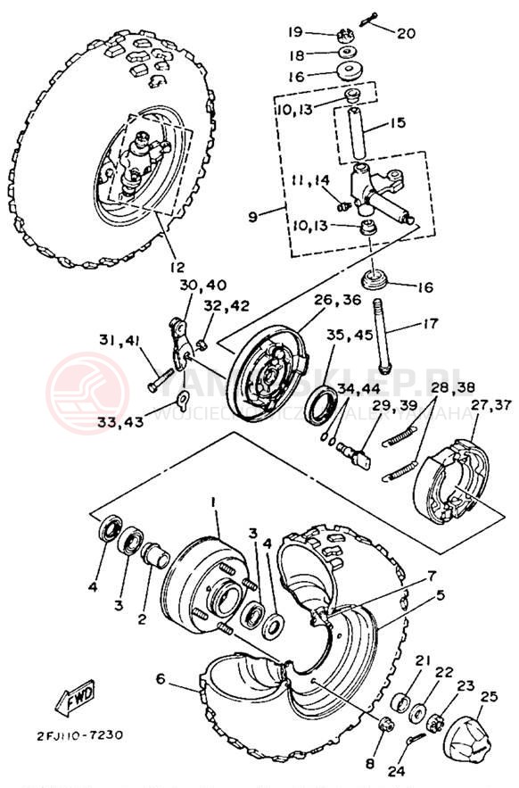 Schemat "Koło przód" do Yamaha BADGER YFM80T