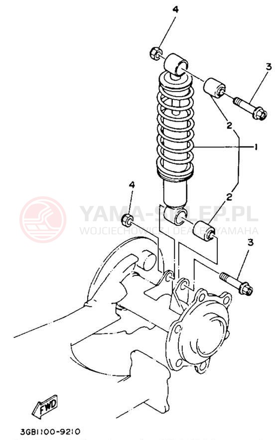 Schemat "zawieszenie tył" do Yamaha CHAMP YFM100B