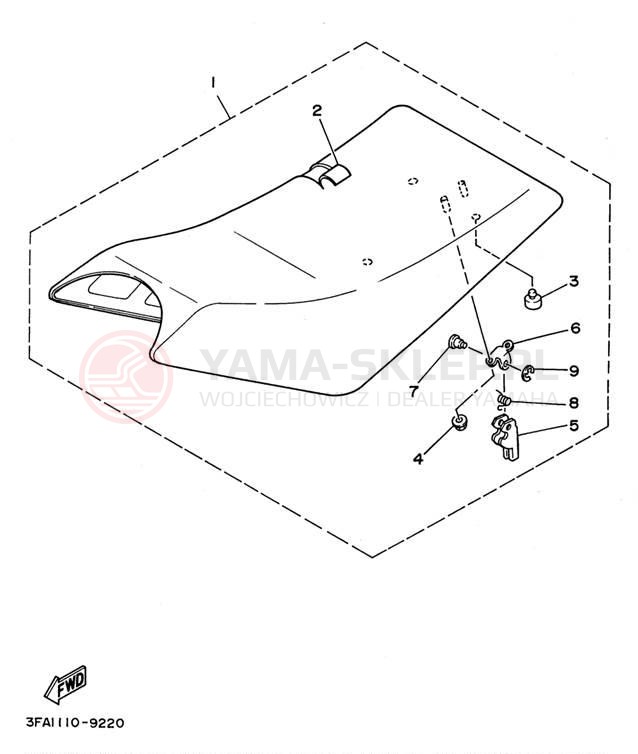 Schemat "siedzenie" do Yamaha BREEZE YFA1H