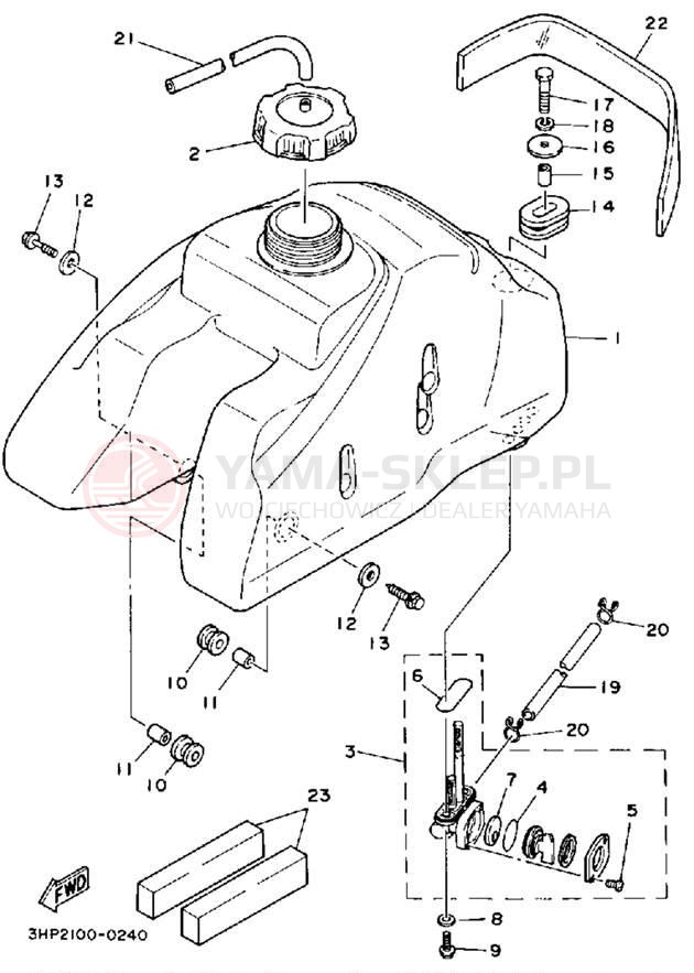 Schemat "zbiornik paliwa" do Yamaha MOTO-4 YFM350ERD