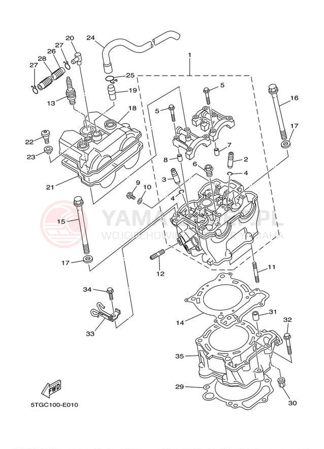 Schemat "cylinder" do Yamaha YFZ450 YFZ450YL/YFZ450YW