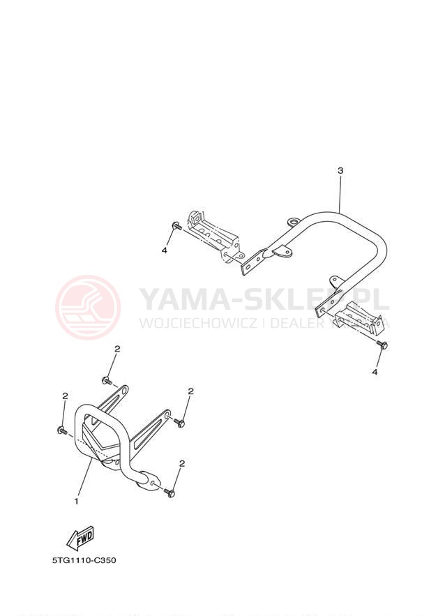 Schemat "osłona / stelaż" do Yamaha YFZ450 YFZ450T