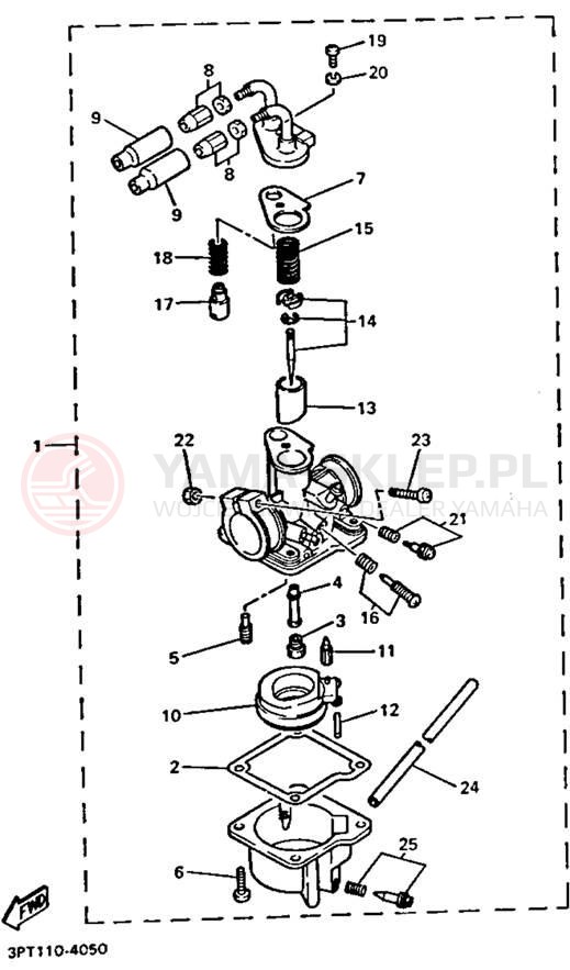 Schemat "Gaźnik" do Yamaha Y-ZINGER PW50F
