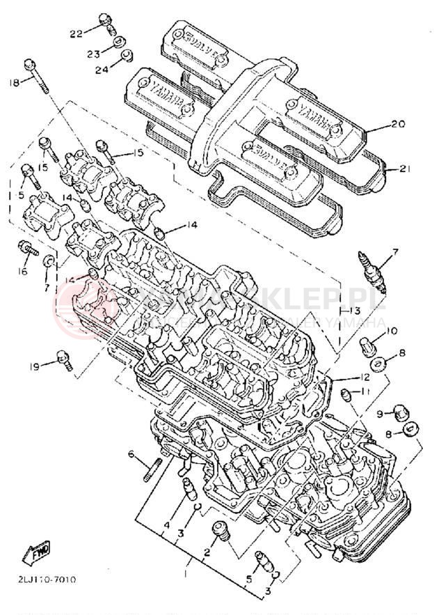 Schemat "głowica" do Yamaha FZR1000U/FZR1000UC