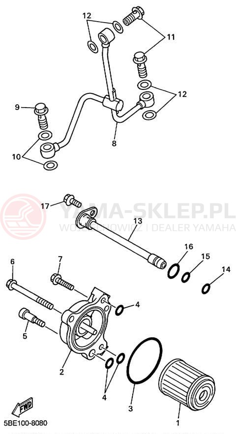 Schemat "Filtr oleju" do Yamaha YZ400FL