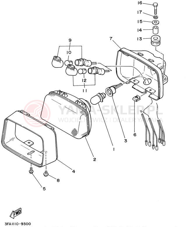 Schemat "Lampa przód" do Yamaha BREEZE YFA1PC/YFA1P