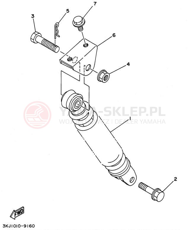Schemat "zawieszenie tył" do Yamaha JOG CY50K