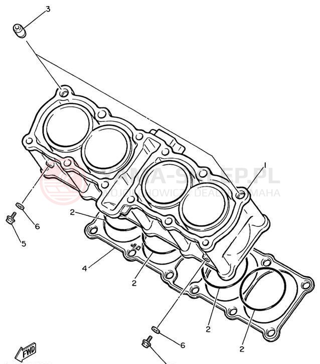 Schemat "cylinder" do Yamaha FZR600RLC/FZR600RL