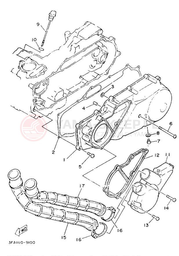 Schemat "Pokrywa silnika" do Yamaha BREEZE YFA1F